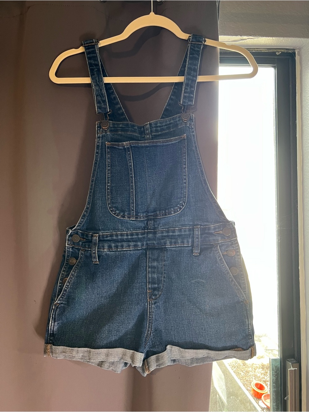 Old Navy Dark Blue Denim Short Overalls